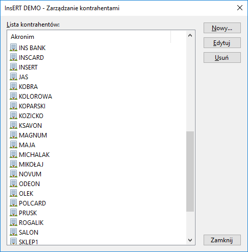 InsERT DEMO zarządzanie kontrahentami Arhat OnvoiceDigitizer