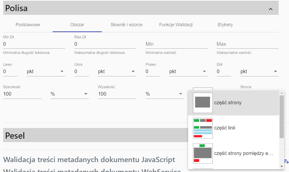 FormAnalyzer RBBE metadana obszar